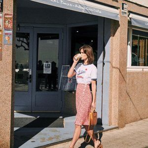 Sezane JUPE MAISIE Daisy red printed 34/2/XS